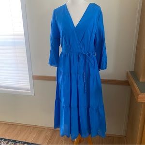 Kobi Halperin Sasha Dress Lapis NEW Beaded Blue Designer Silk Large Lightweight